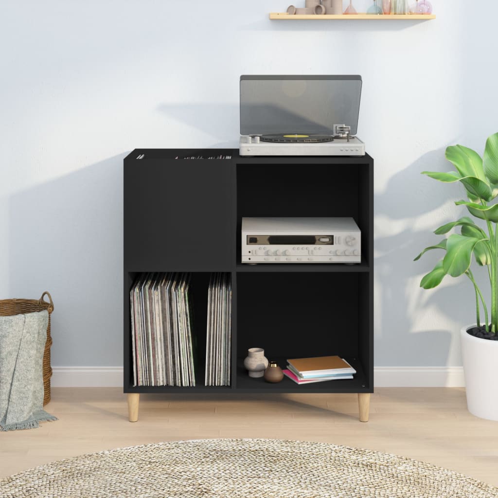 Armoire à disques noir 84,5x38x89 cm bois d'ingénierie - XIOS