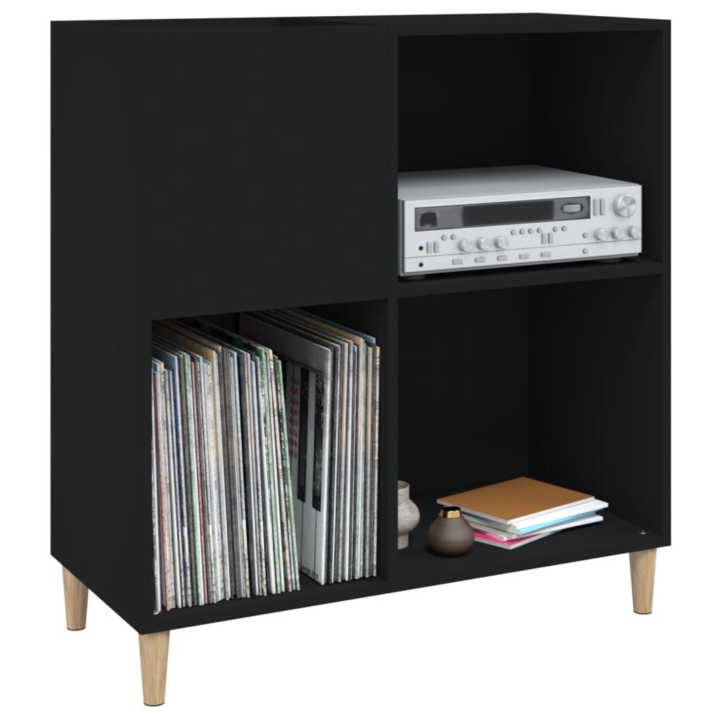 Armoire à disques noir 84,5x38x89 cm bois d'ingénierie - XIOS