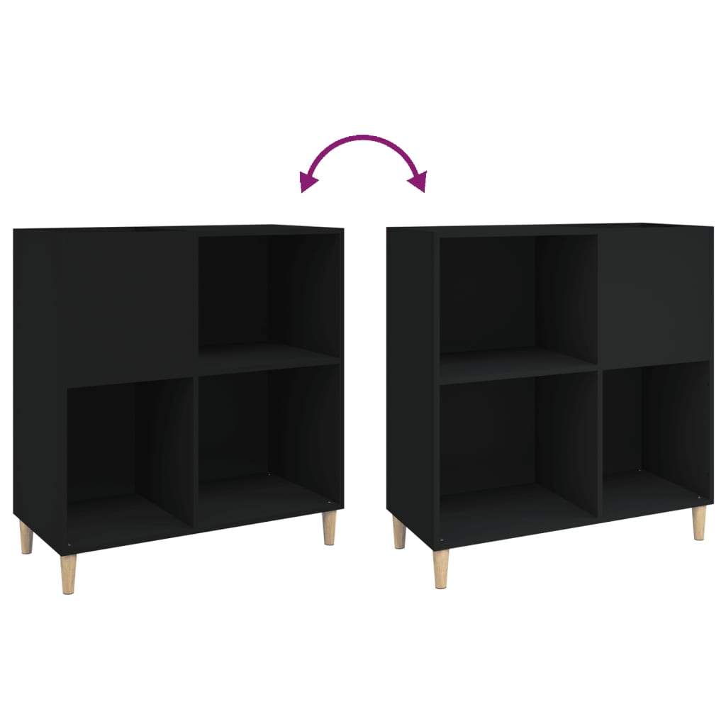 Armoire à disques noir 84,5x38x89 cm bois d'ingénierie - XIOS
