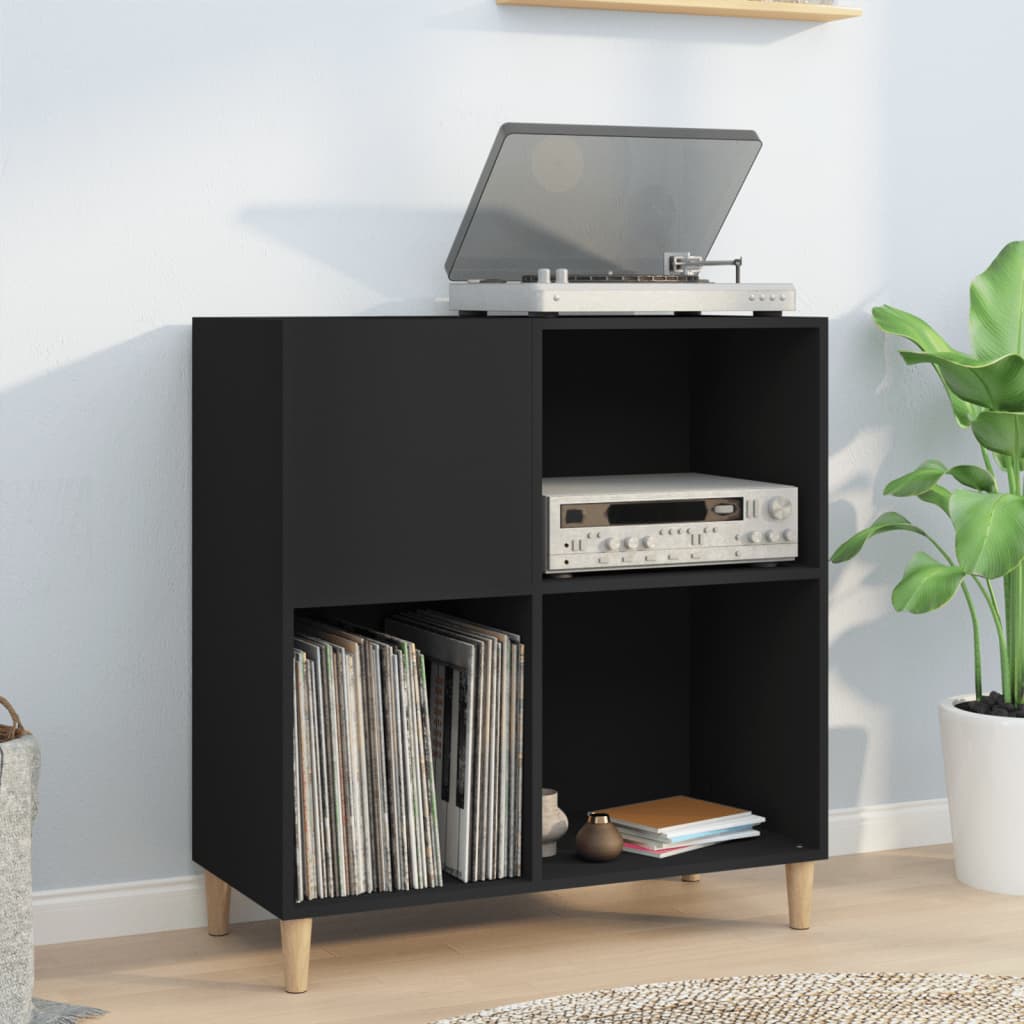 Armoire à disques noir 84,5x38x89 cm bois d'ingénierie - XIOS
