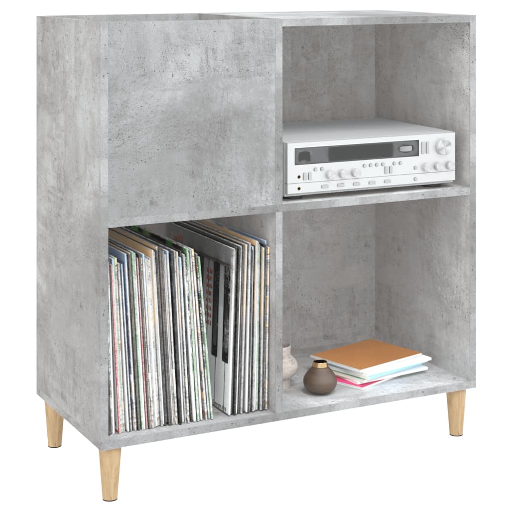 Armoire à disques gris béton 84,5x38x89 cm bois d'ingénierie - XIOS