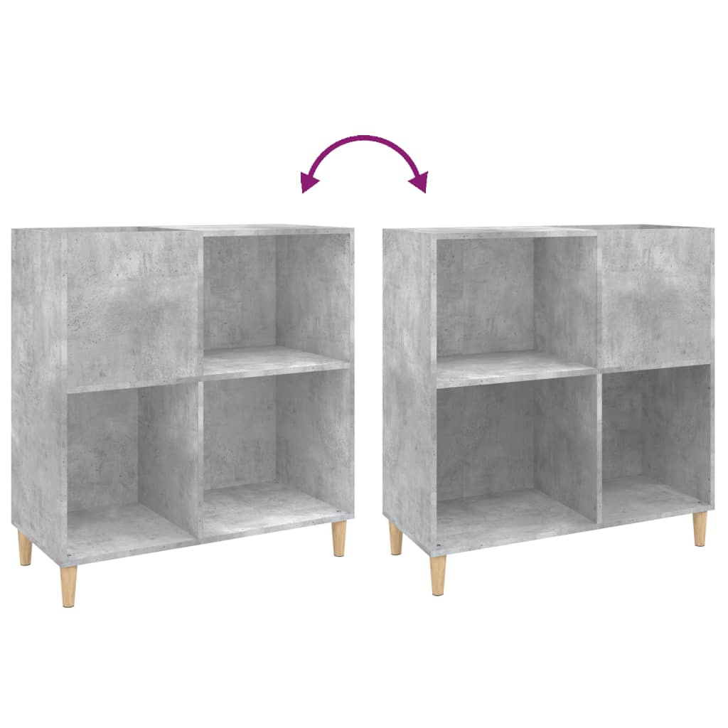 Armoire à disques gris béton 84,5x38x89 cm bois d'ingénierie - XIOS