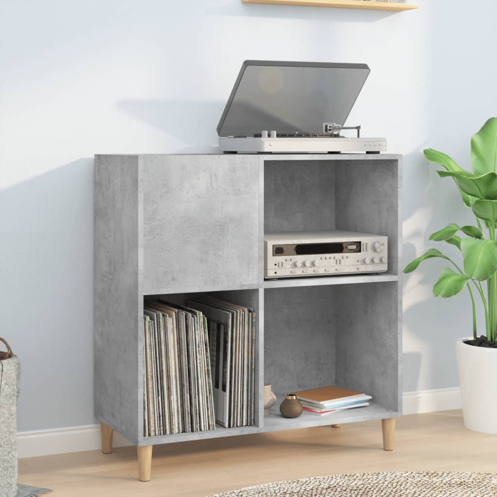 Armoire à disques gris béton 84,5x38x89 cm bois d'ingénierie - XIOS