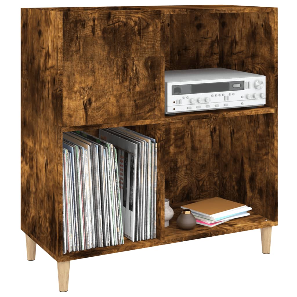 Armoire à disques chêne fumé 84,5x38x89 cm bois d'ingénierie - XIOS