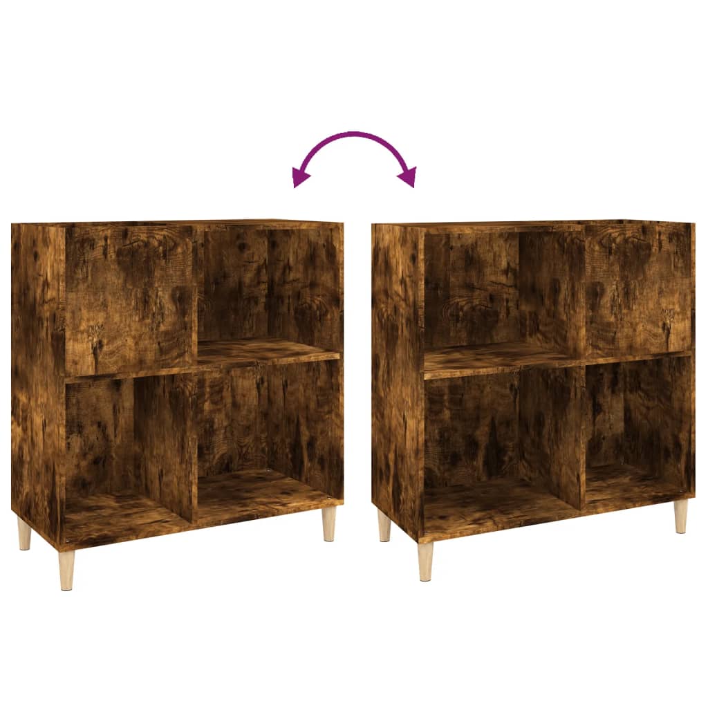 Armoire à disques chêne fumé 84,5x38x89 cm bois d'ingénierie - XIOS