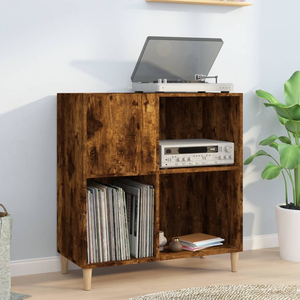 Armoire à disques chêne fumé 84,5x38x89 cm bois d'ingénierie - XIOS