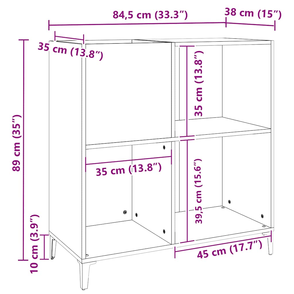 Armoire à disques blanc 84,5x38x89 cm bois d'ingénierie - XIOS