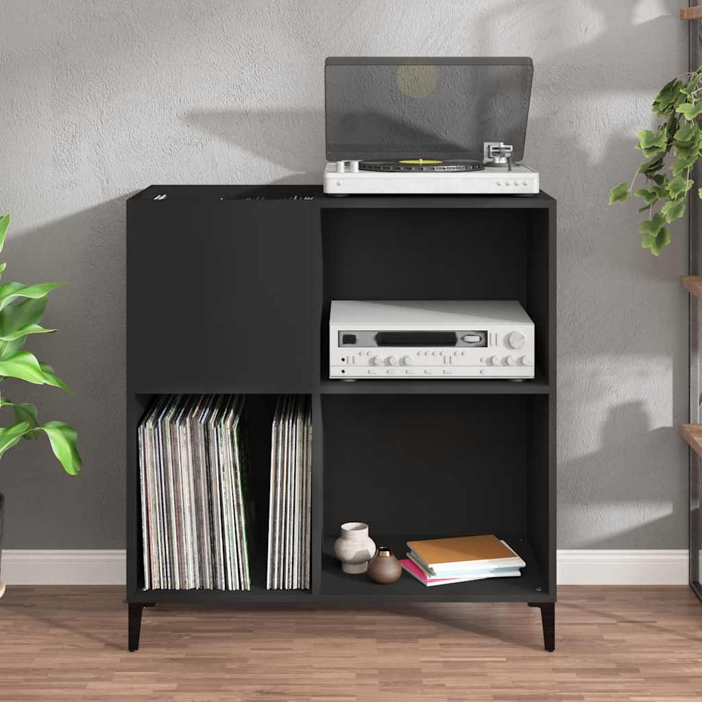 Armoire à disques noir 84,5x38x89 cm bois d'ingénierie - XIOS
