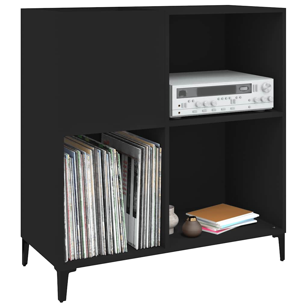 Armoire à disques noir 84,5x38x89 cm bois d'ingénierie - XIOS