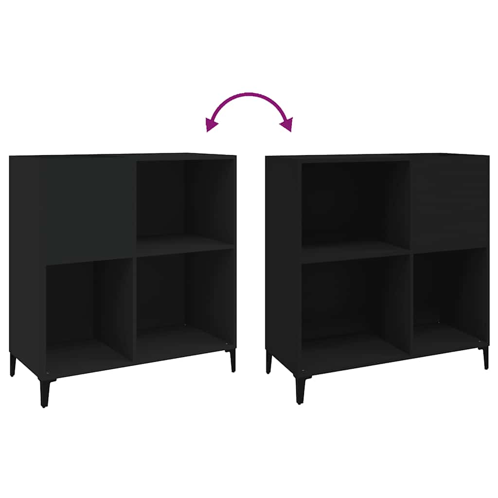 Armoire à disques noir 84,5x38x89 cm bois d'ingénierie - XIOS