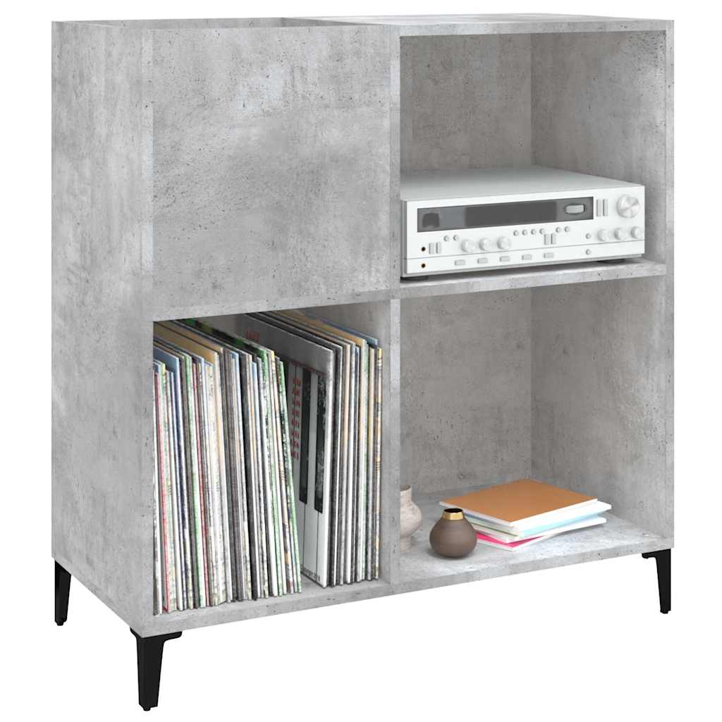 Armoire à disques gris béton 84,5x38x89 cm bois d'ingénierie - XIOS