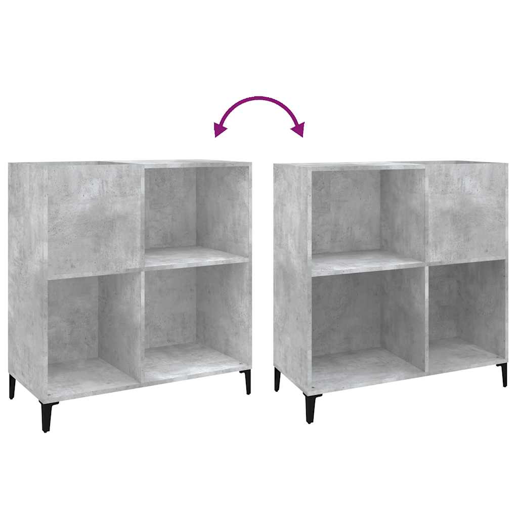 Armoire à disques gris béton 84,5x38x89 cm bois d'ingénierie - XIOS