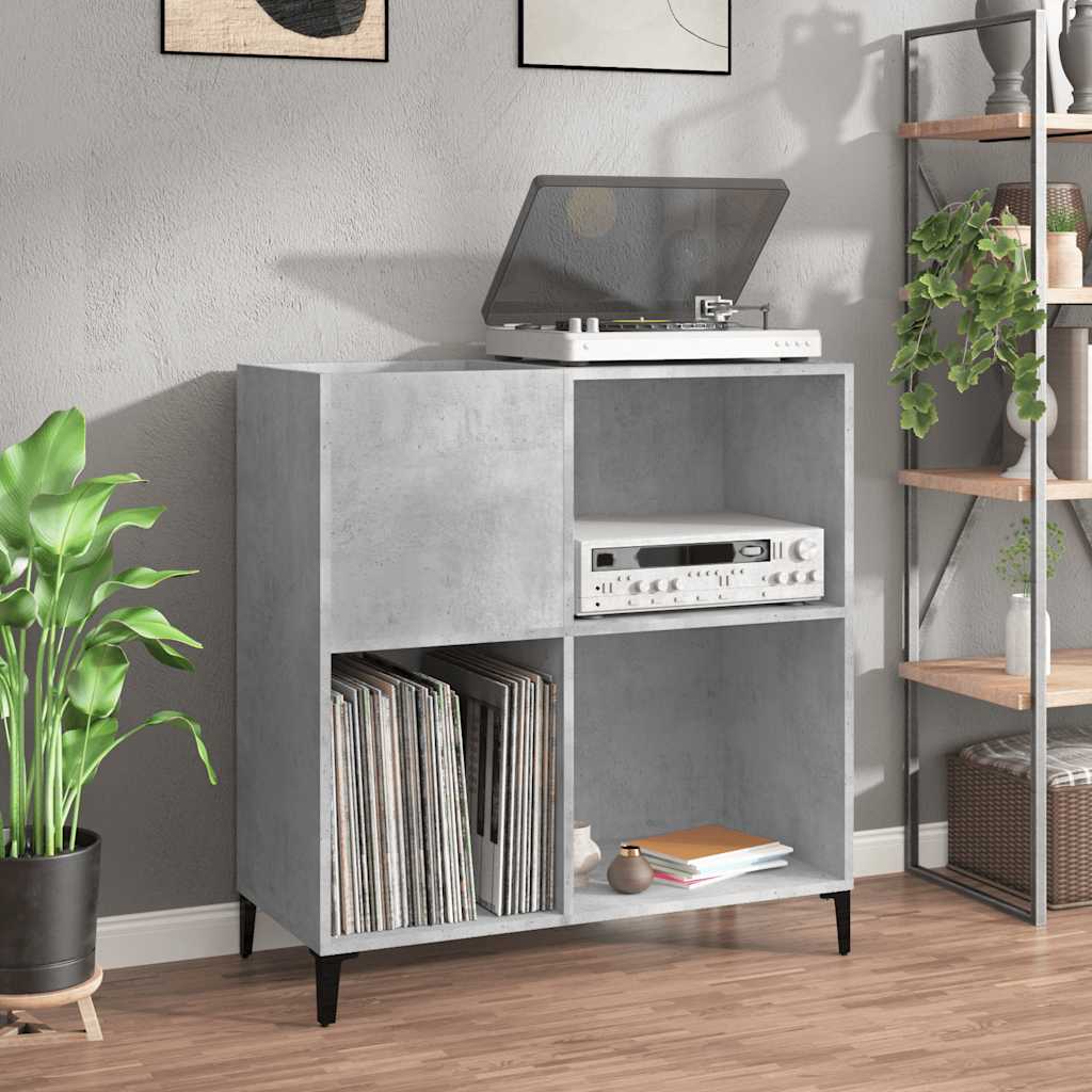 Armoire à disques gris béton 84,5x38x89 cm bois d'ingénierie - XIOS