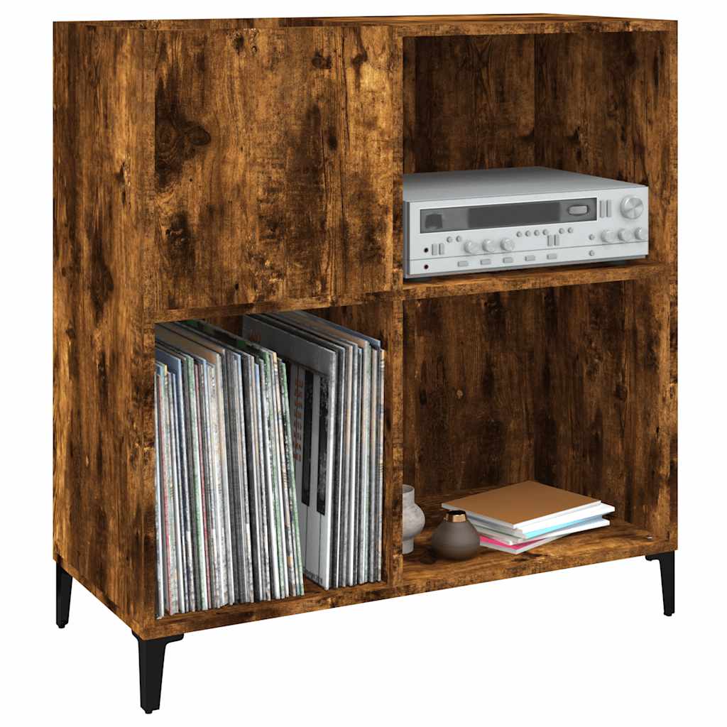 Armoire à disques chêne fumé 84,5x38x89 cm bois d'ingénierie - XIOS