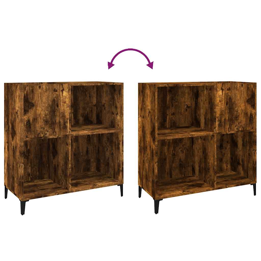 Armoire à disques chêne fumé 84,5x38x89 cm bois d'ingénierie - XIOS