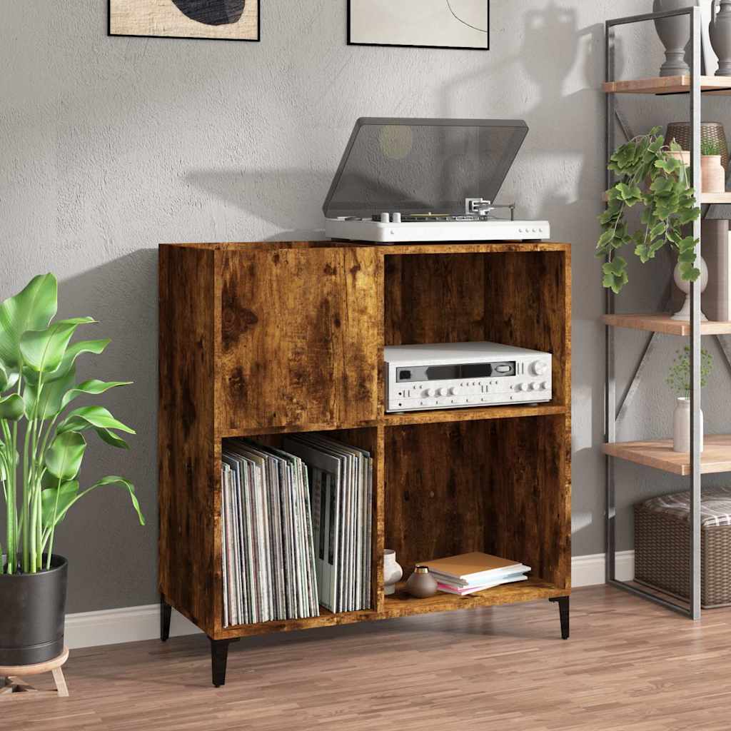 Armoire à disques chêne fumé 84,5x38x89 cm bois d'ingénierie - XIOS