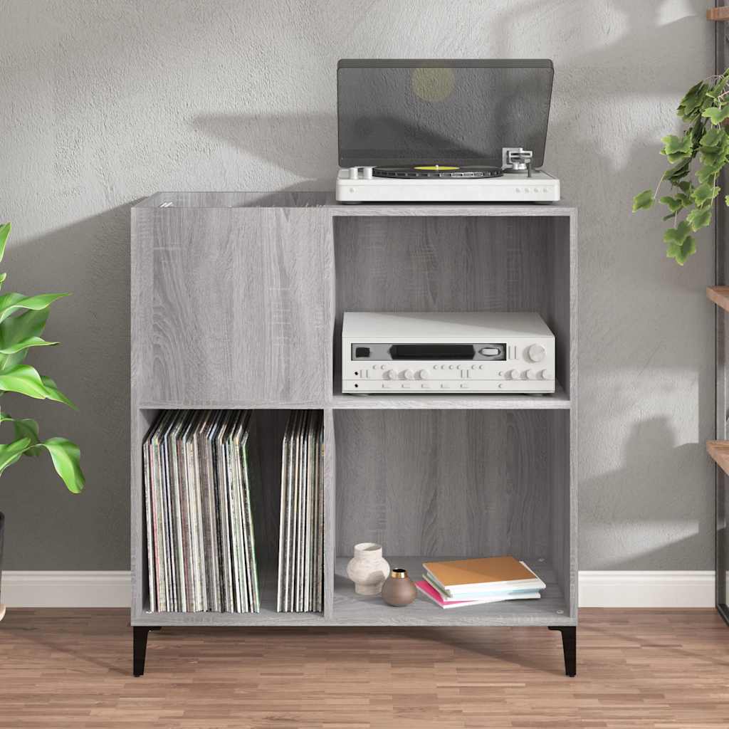 Armoire à disques sonoma gris 84,5x38x89 cm bois d'ingénierie - XIOS
