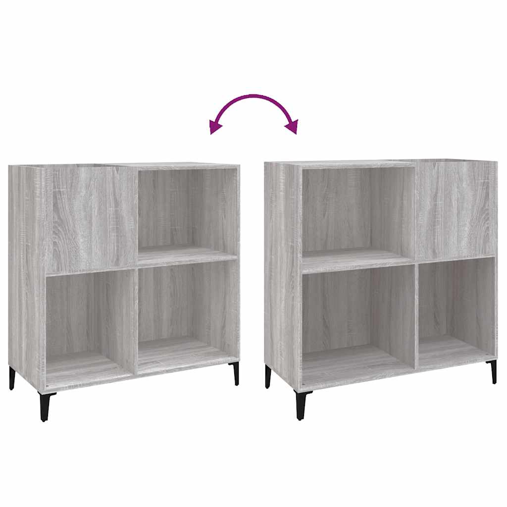 Armoire à disques sonoma gris 84,5x38x89 cm bois d'ingénierie - XIOS