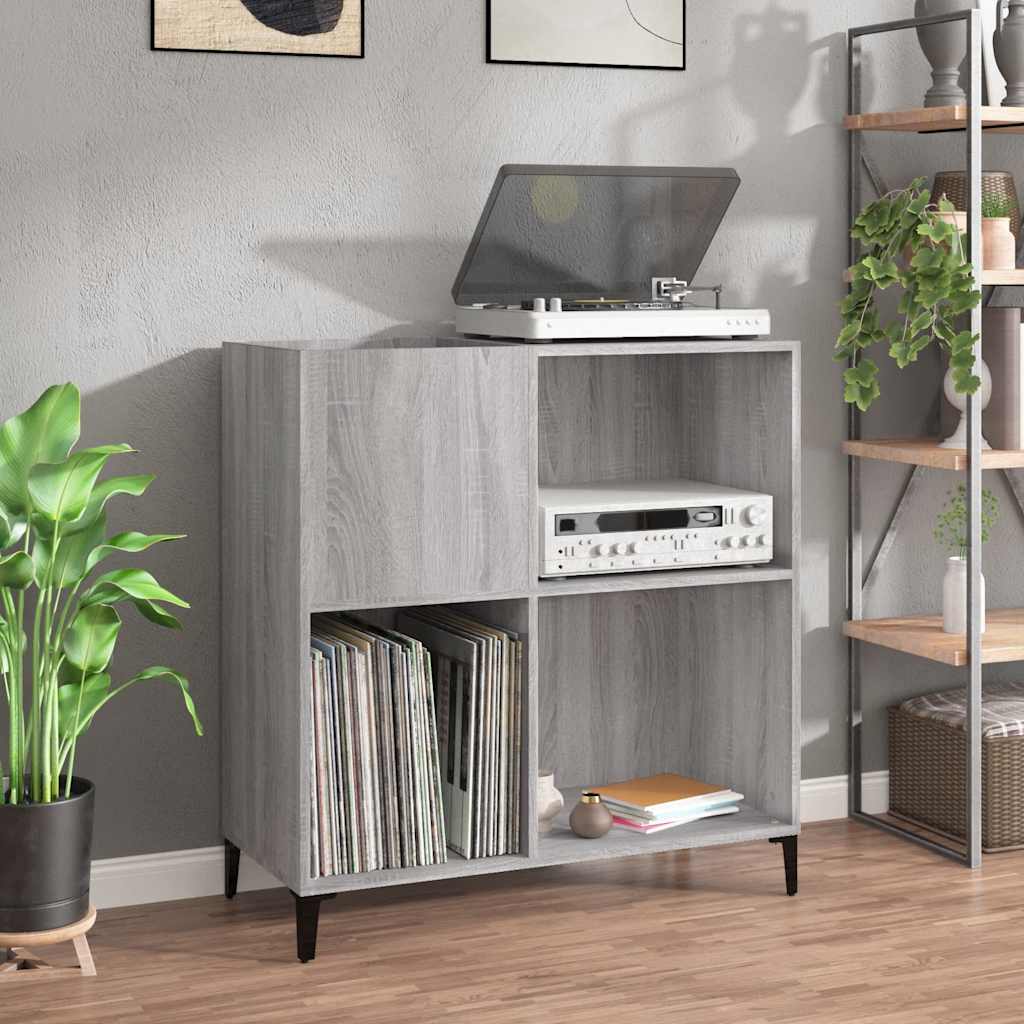 Armoire à disques sonoma gris 84,5x38x89 cm bois d'ingénierie - XIOS