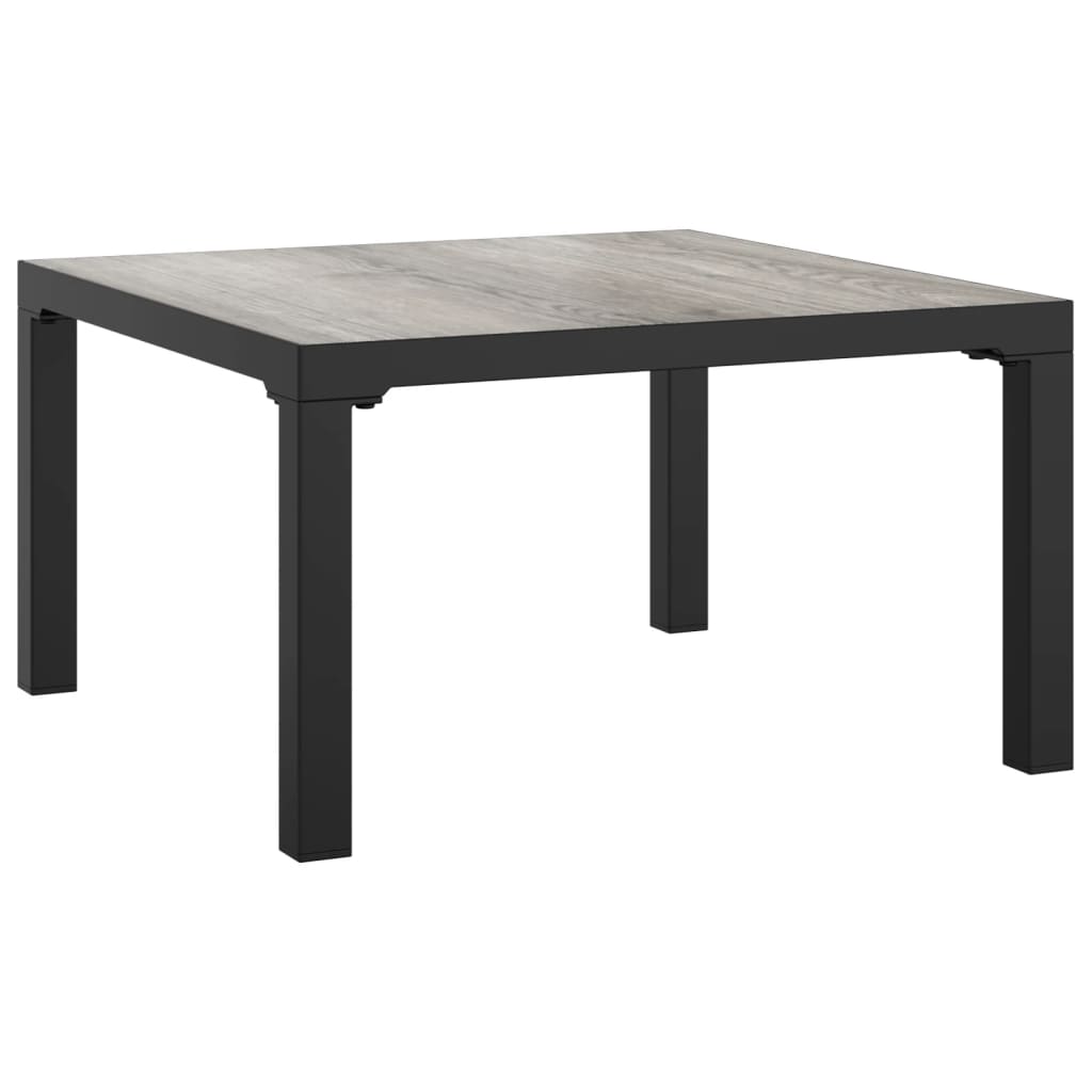 Salon de jardin 5 pcs noir et gris résine tressée