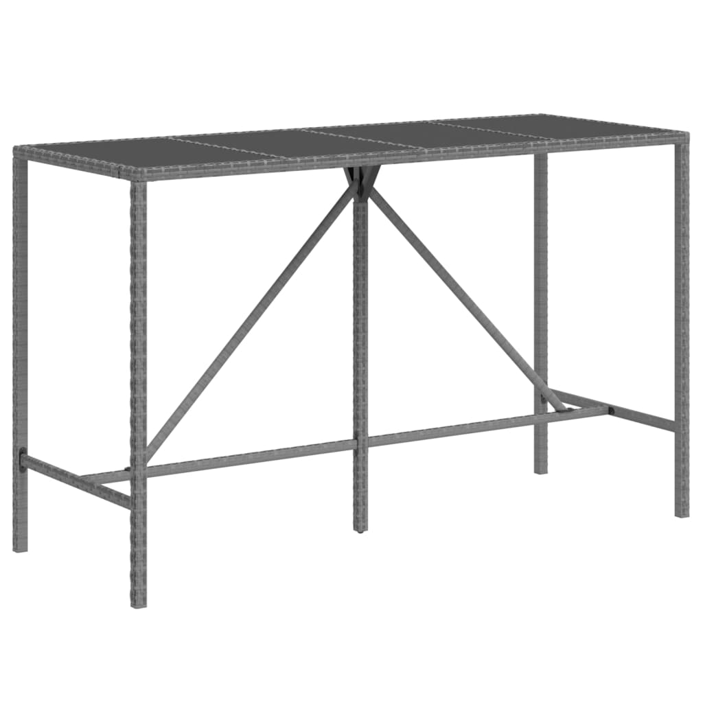 Ensemble de bar de jardin 9 pcs avec coussins gris poly rotin