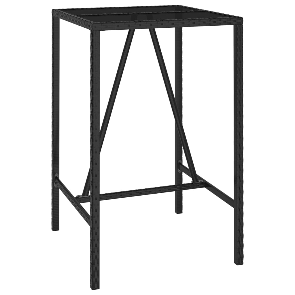 Ensemble de bar de jardin 5 pcs noir résine tressée
