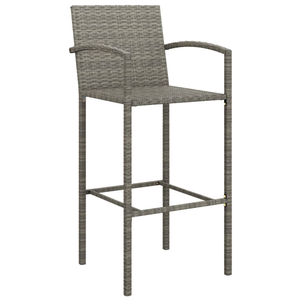 Ensemble de bar de jardin 5 pcs gris résine tressée