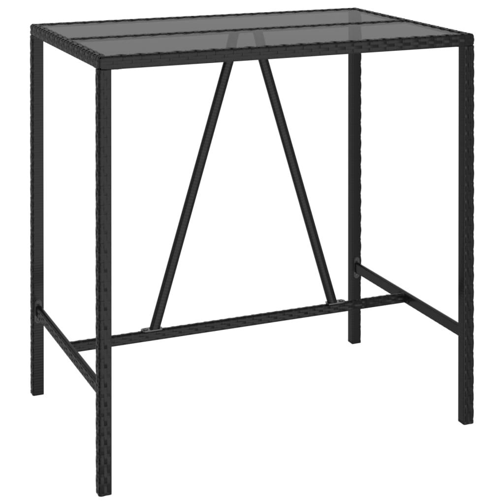 Ensemble de bar de jardin 7 pcs noir résine tressée