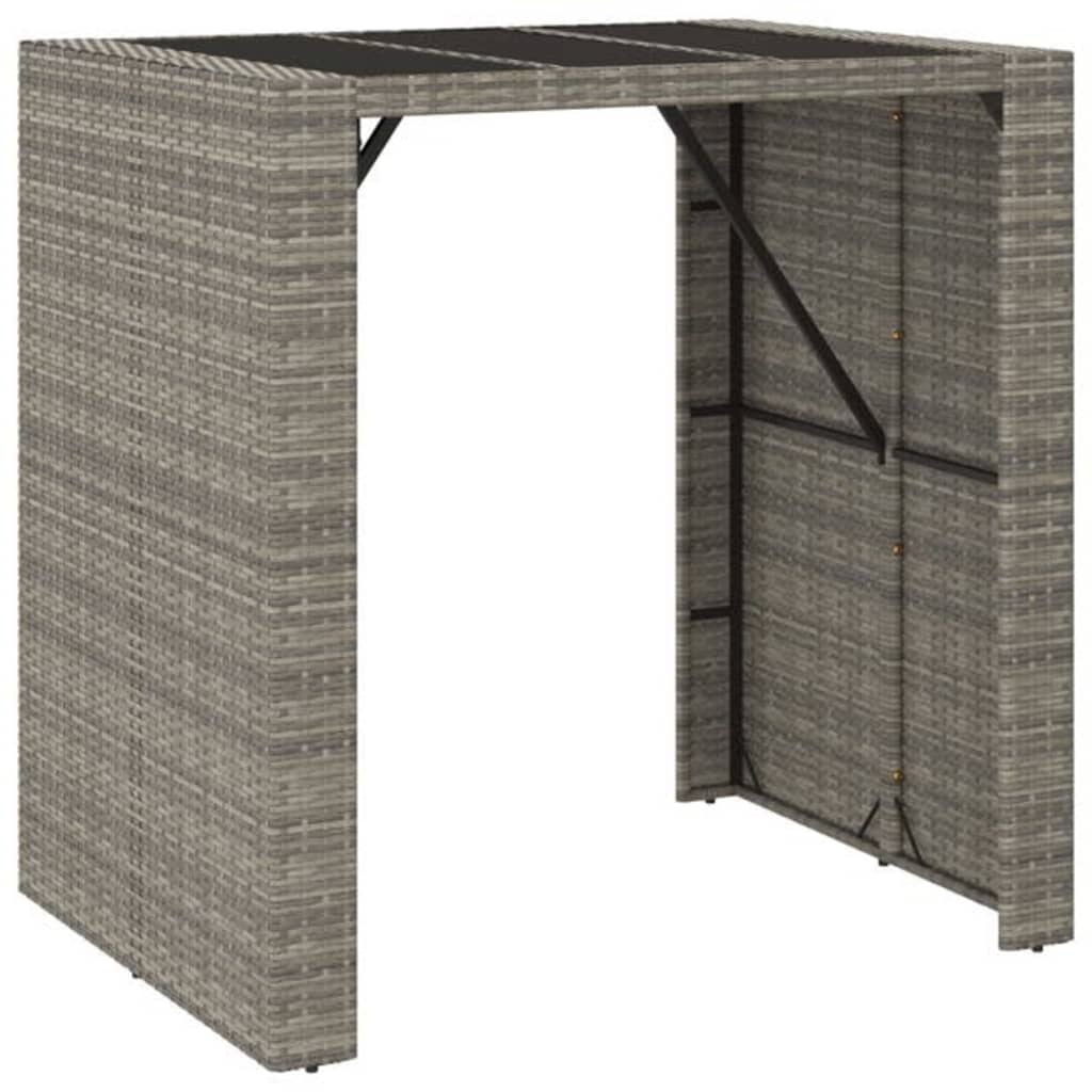 Ensemble de bar de jardin 5 pcs gris résine tressée