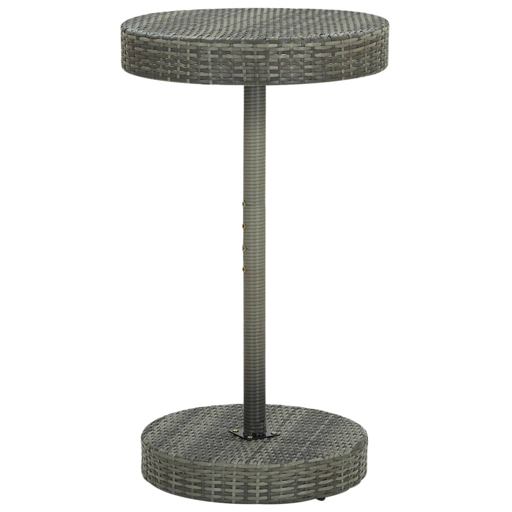Ensemble de bar jardin 3 pcs gris poly rotin/bois massif acacia