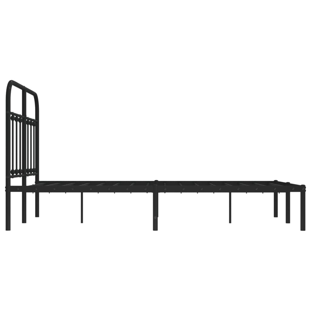 Cadre de lit métal sans matelas avec tête de lit noir 120x200cm - XIOS
