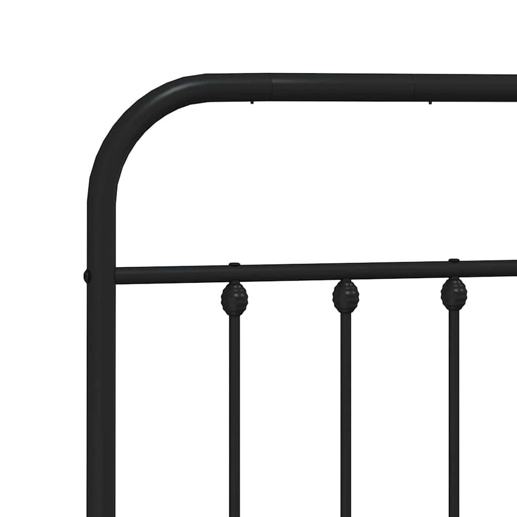 Cadre de lit métal sans matelas avec tête de lit noir 193x203cm - XIOS