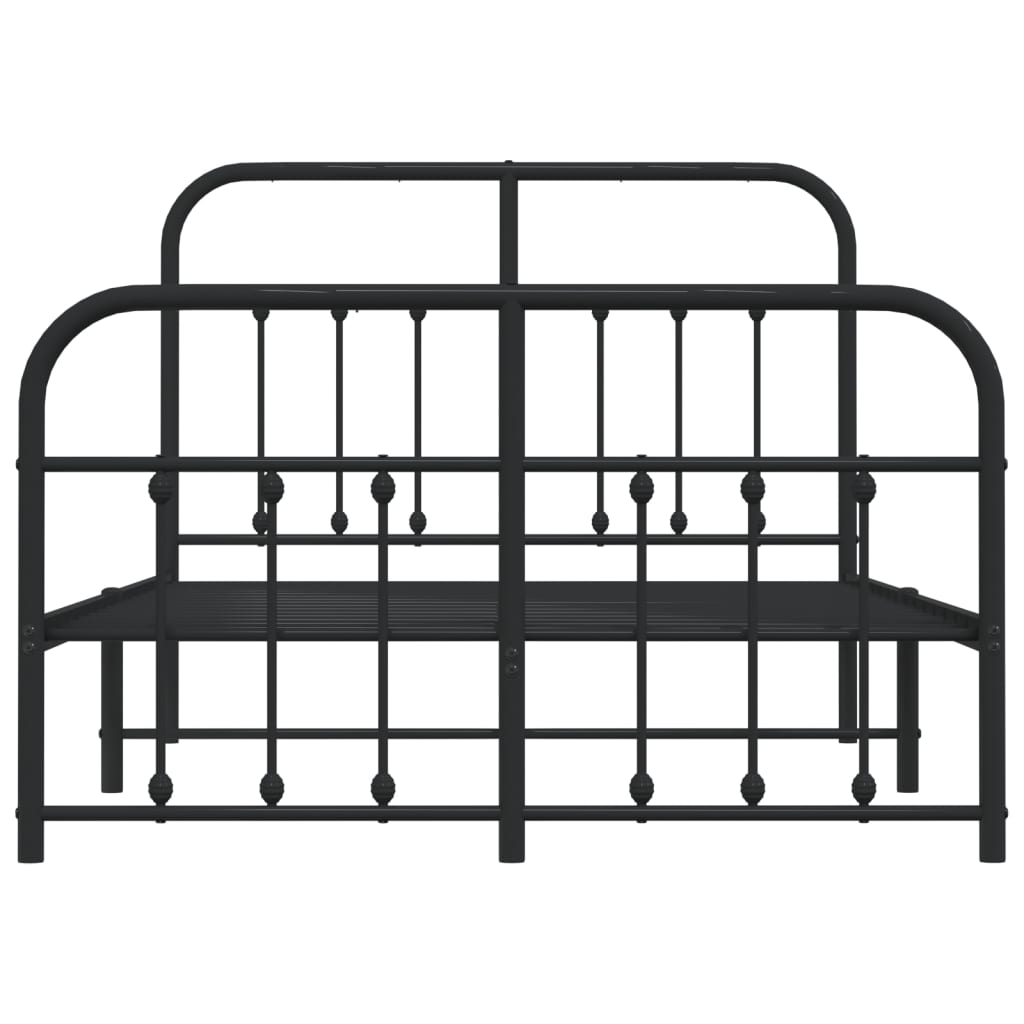 Cadre de lit métal sans matelas avec pied de lit noir 120x190cm - XIOS