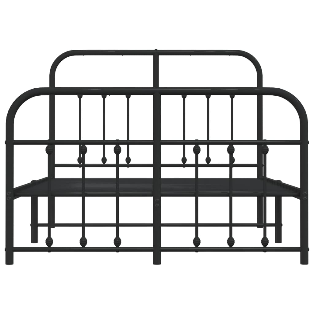 Cadre de lit métal sans matelas avec pied de lit noir 120x200cm - XIOS