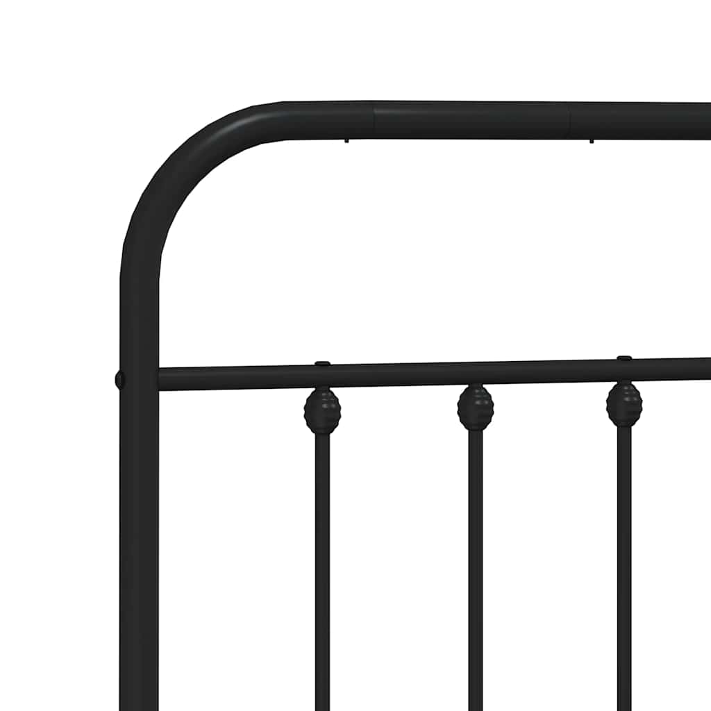 Cadre de lit métal sans matelas avec pied de lit noir 135x190cm - XIOS
