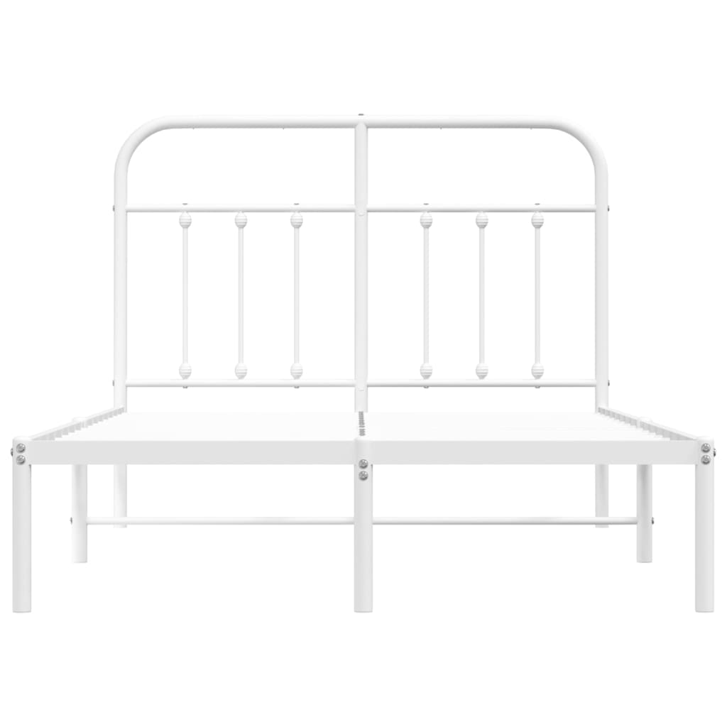 Cadre de lit métal sans matelas et tête de lit blanc 120x190 cm - XIOS