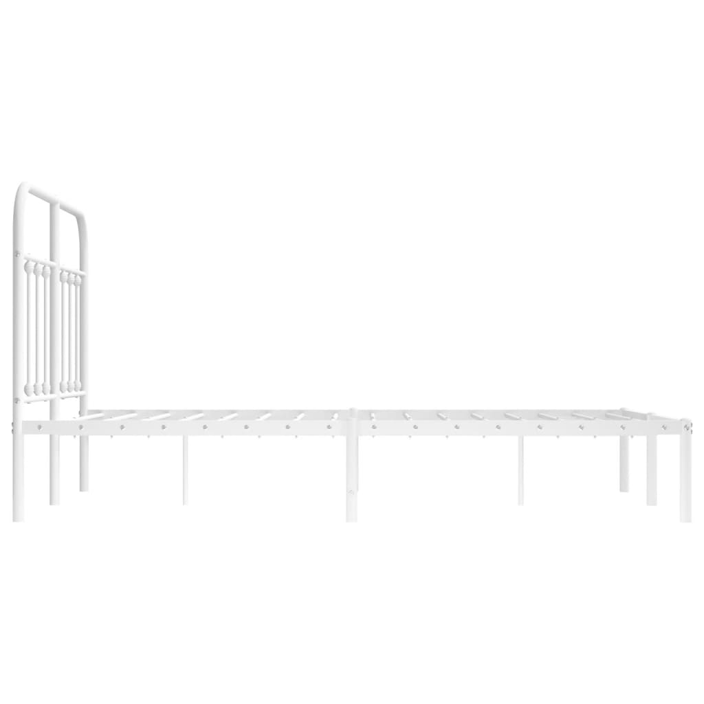 Cadre de lit métal sans matelas et tête de lit blanc 120x200 cm - XIOS