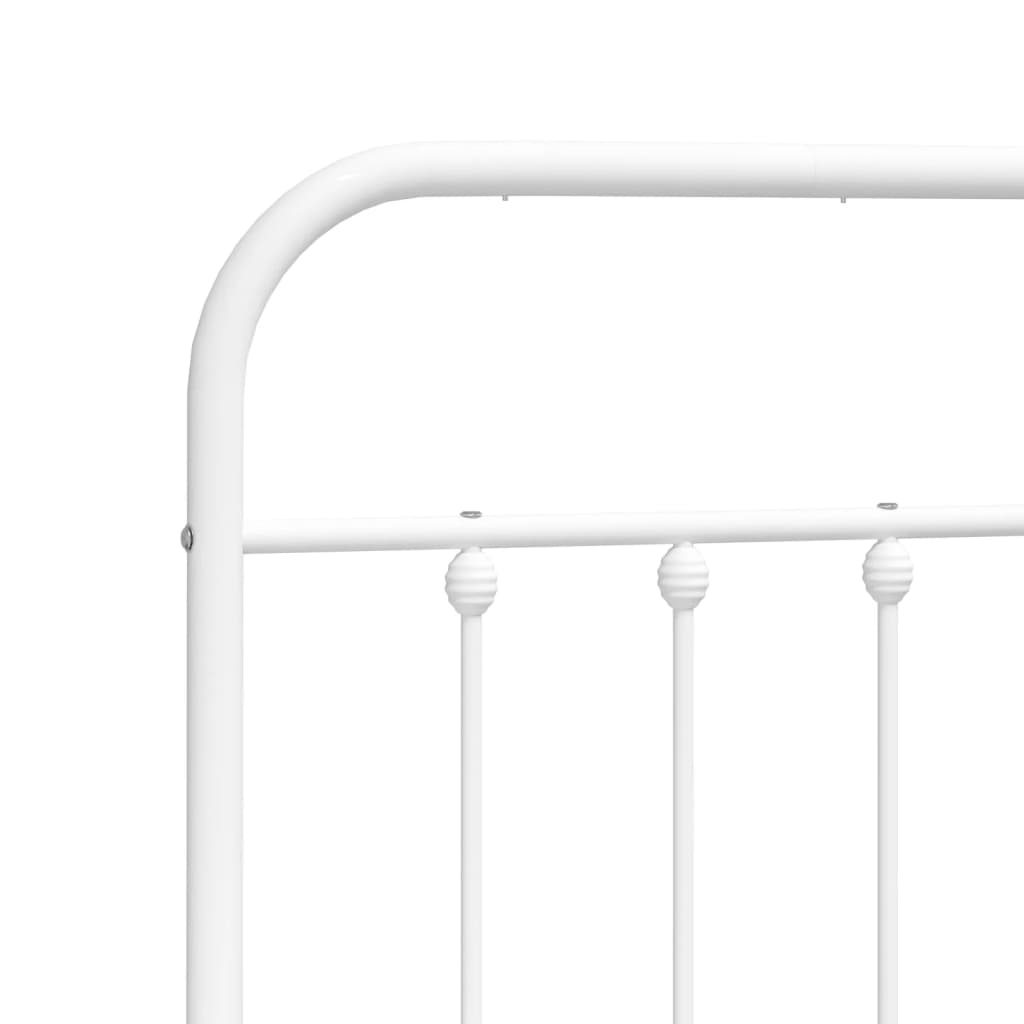 Cadre de lit métal sans matelas et tête de lit blanc 120x200 cm - XIOS