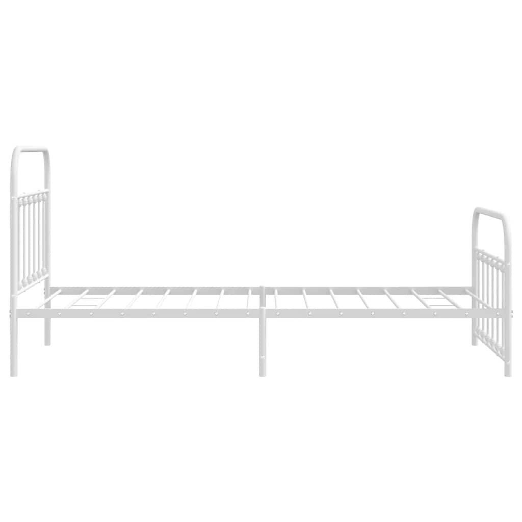 Cadre de lit métal sans matelas et pied de lit blanc 100x200 cm - XIOS