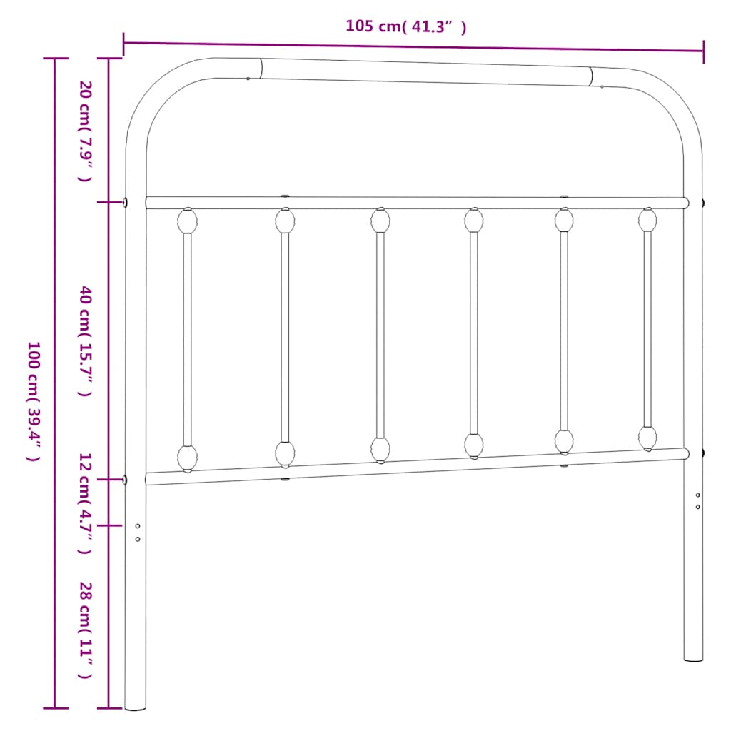 Tête de lit métal blanc 100 cm - XIOS