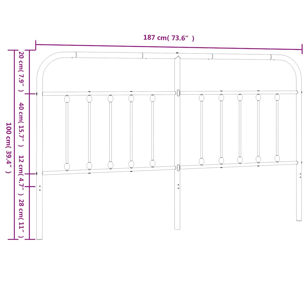 Tête de lit métal blanc 180 cm - XIOS