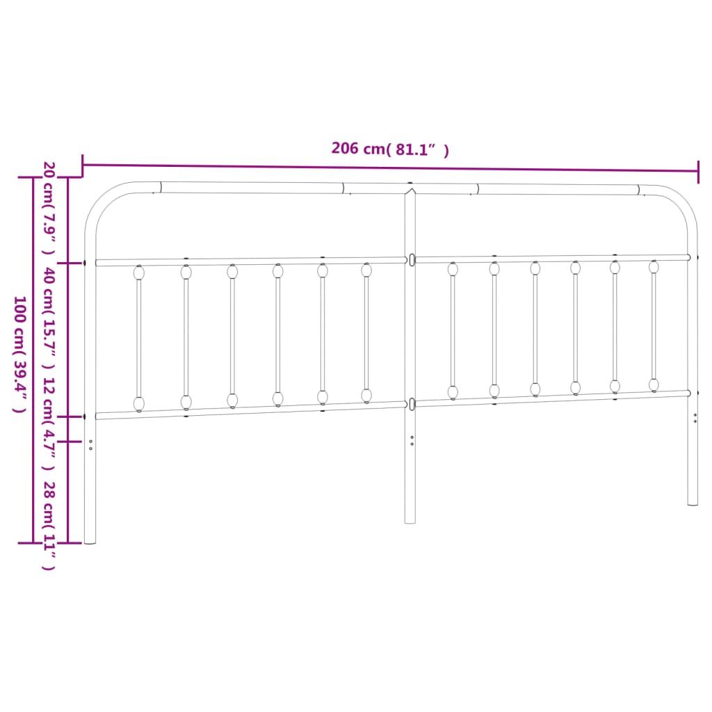 Tête de lit métal blanc 200 cm - XIOS