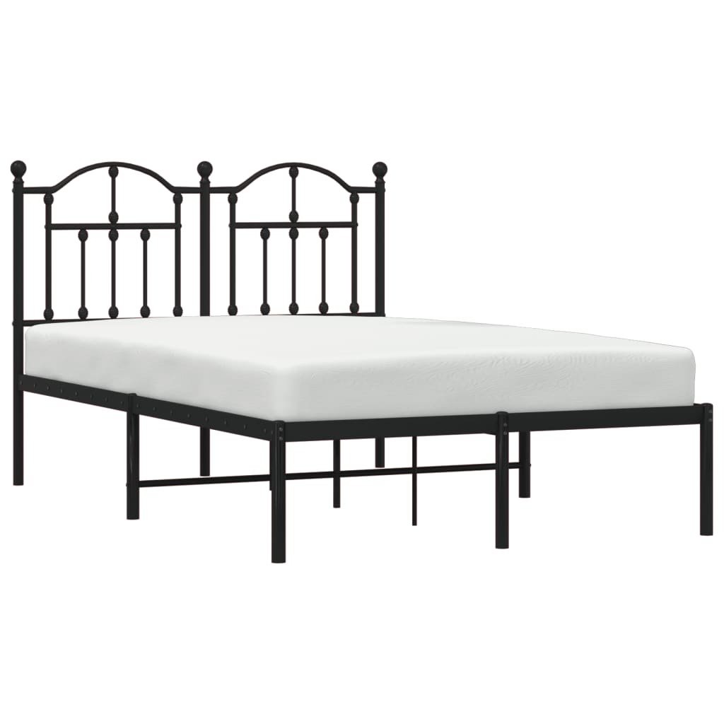 Cadre de lit métal sans matelas avec tête de lit noir 120x190cm - XIOS