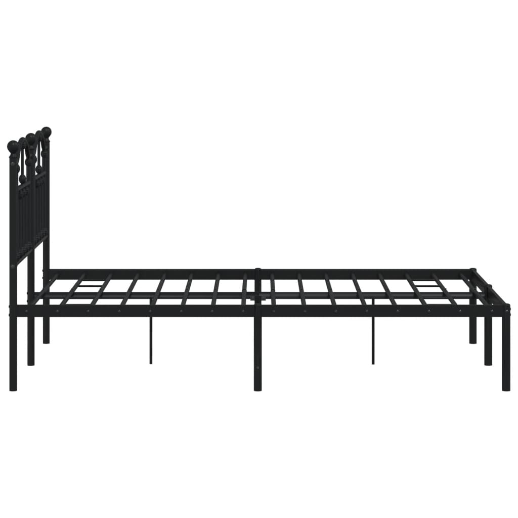 Cadre de lit métal sans matelas avec tête de lit noir 120x190cm - XIOS