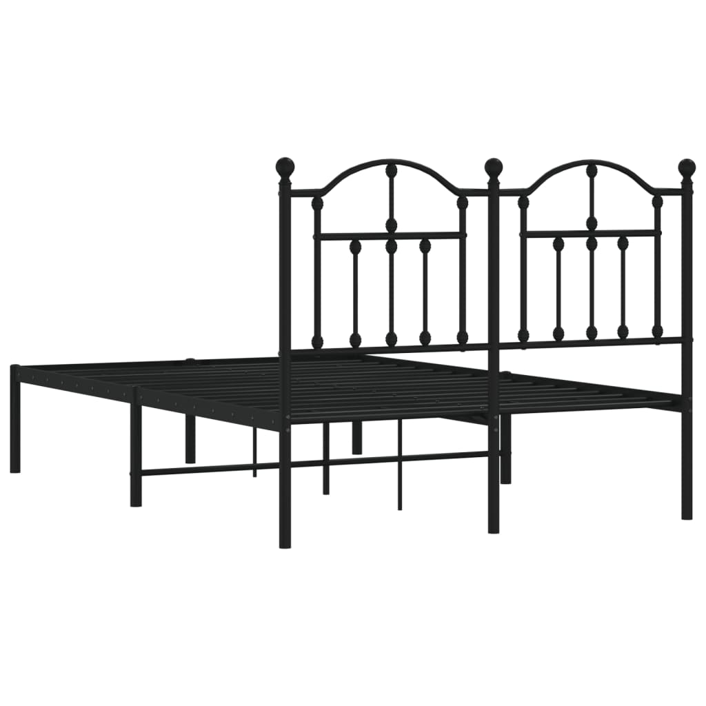 Cadre de lit métal sans matelas avec tête de lit noir 120x190cm - XIOS