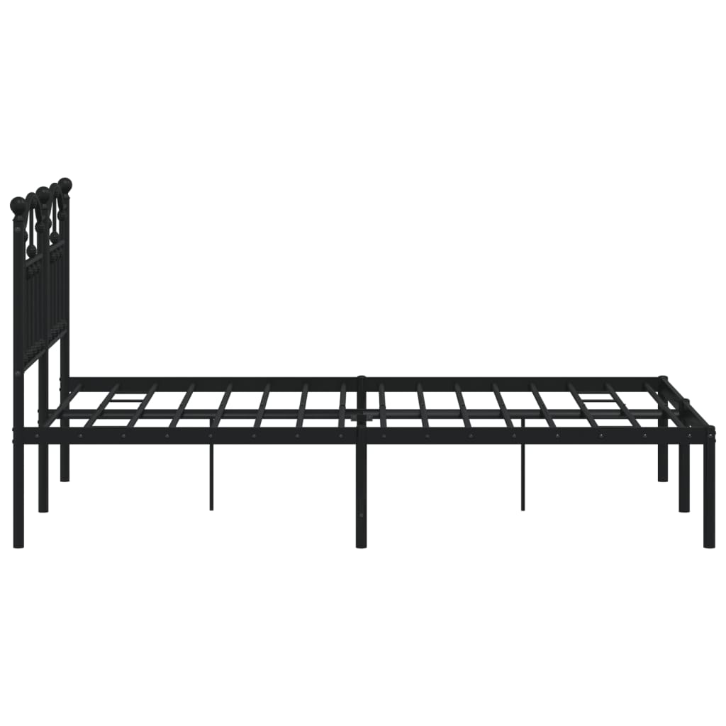 Cadre de lit métal sans matelas avec tête de lit noir 120x200cm - XIOS