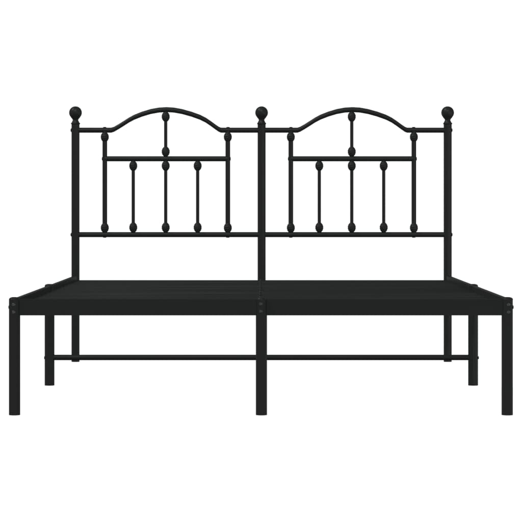 Cadre de lit métal sans matelas avec tête de lit noir 140x200cm - XIOS