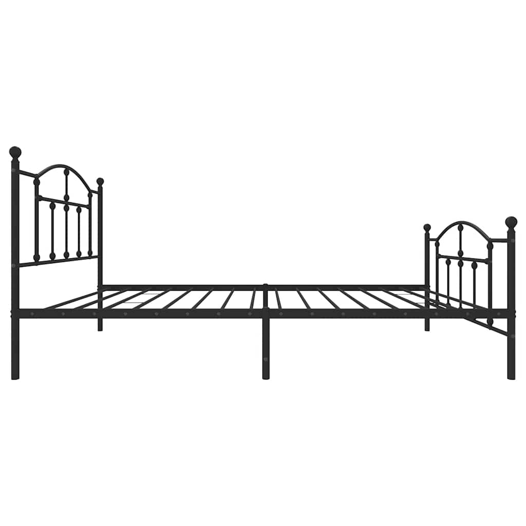 Cadre de lit métal sans matelas et pied de lit noir 100x200 cm - XIOS