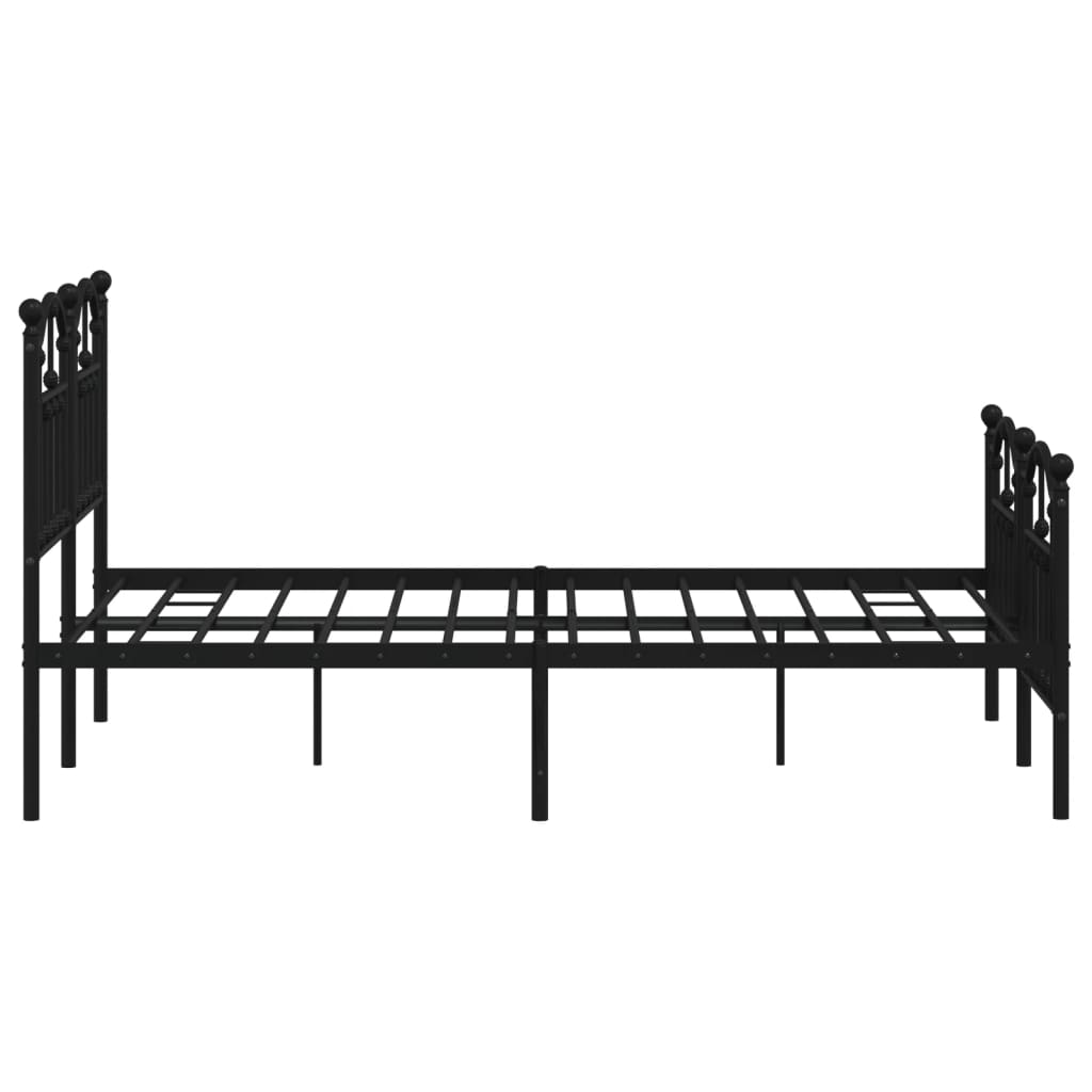 Cadre de lit métal sans matelas avec pied de lit noir 120x190cm - XIOS