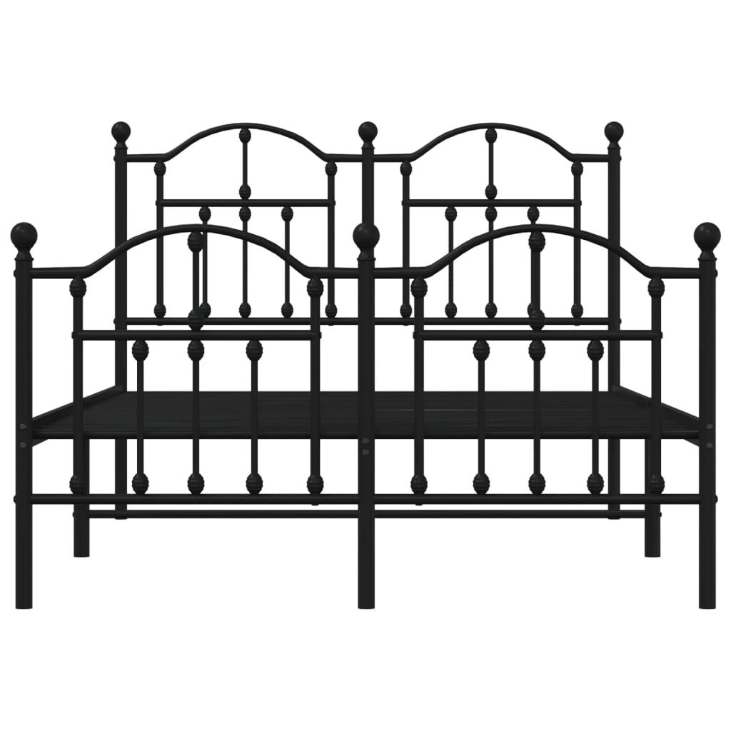Cadre de lit métal sans matelas avec pied de lit noir 120x200cm - XIOS